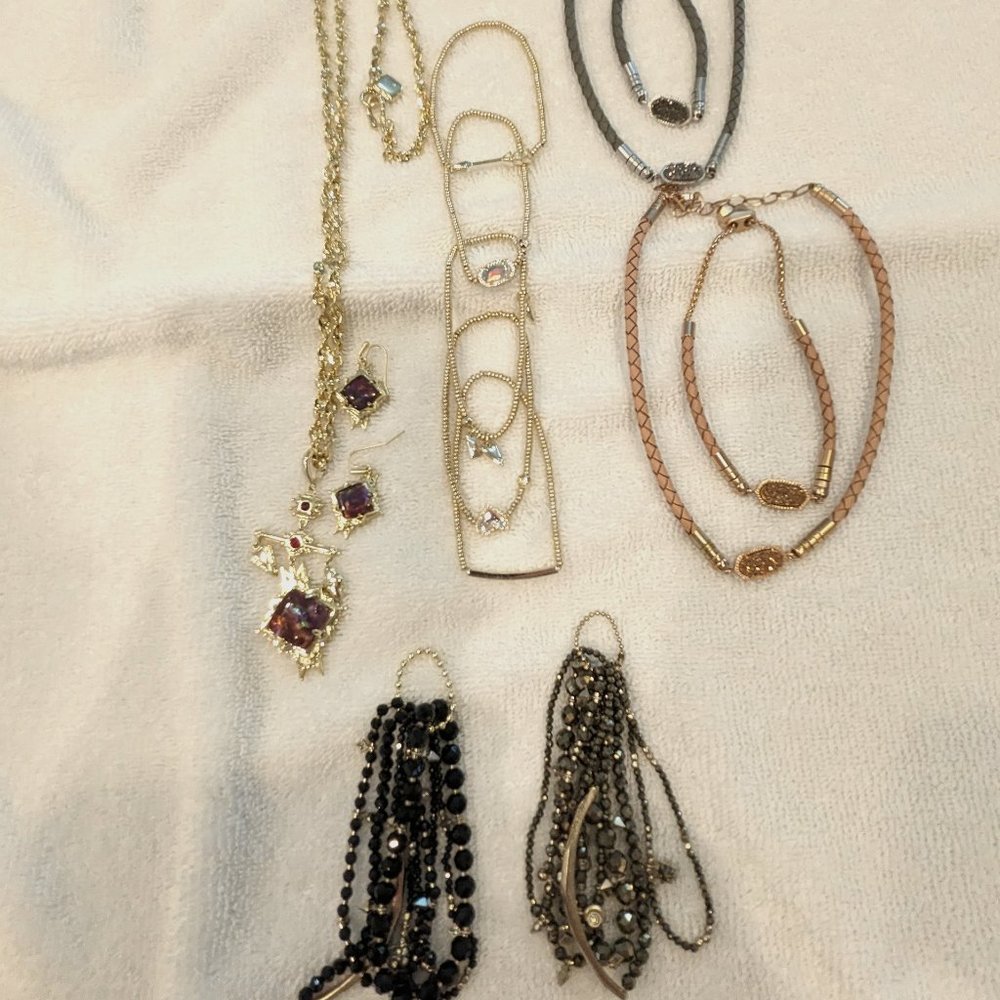 KENDRA SCOTT - Nine Bracelet, 3 Necklaces, 1 pair Earrings SOLD AS A LOT ONLY